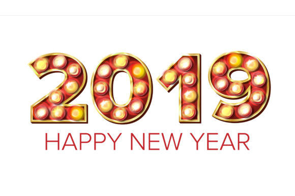 2019 Happy New Year Vector Background Evaluation