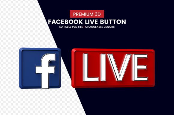 3d Facebook Live Streaming Button Icon