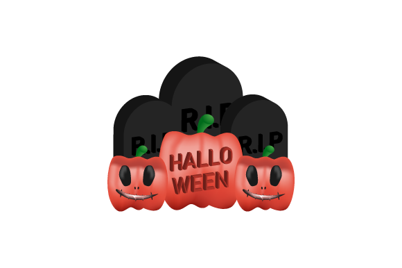 3d Halloween Pumpkin with Graveyard: The Ultimate Design Vector