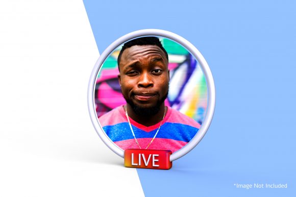 3d Instagram Live Icon Mockup for Modern Branding