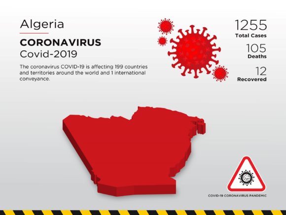 Algeria Affected Country 3D Map: A Visual Story of the Pandemic