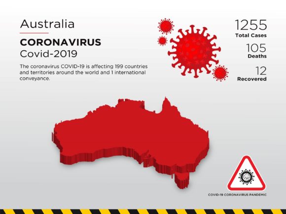 Australia Affected Country 3D Map for Pandemic Visuals