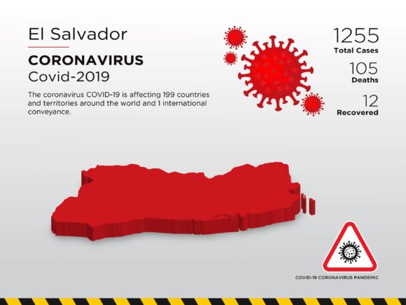 El Salvador Affected Country 3D Map