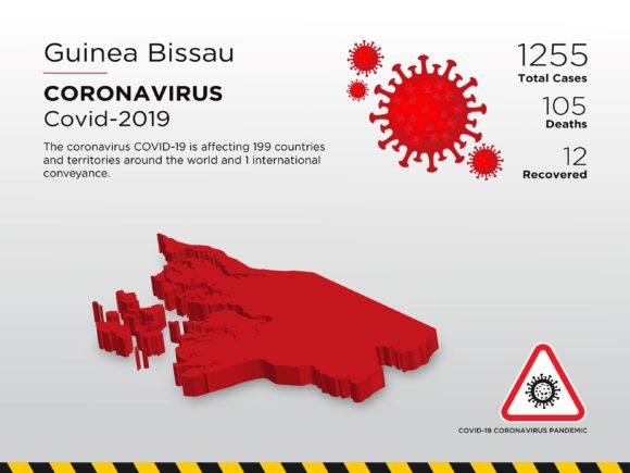 Guinea-Bissau Affected Country 3D Map: A Versatile Visual Tool for Global Pandemic Awareness
