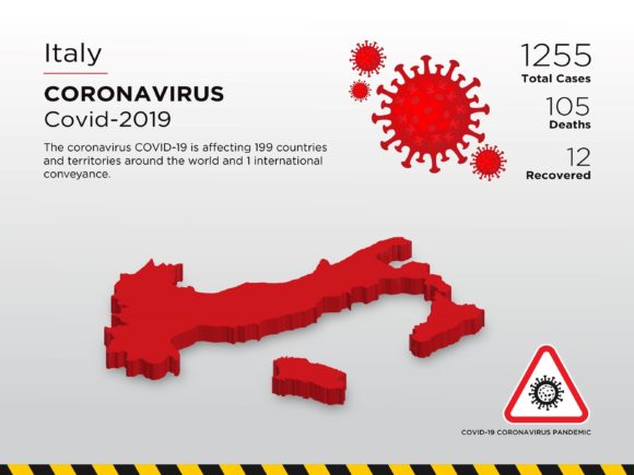 Italy Affected Country 3D Map: A Visual Tool for Global Pandemic Awareness