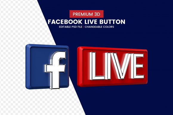 Live Streaming 3d Facebook Button