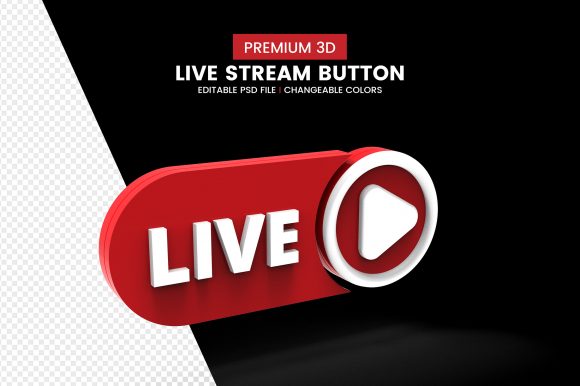 Live Streaming 3d Render Icon Badge: A Versatile Design Asset