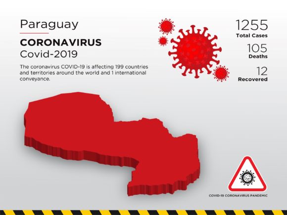 Paraguay Affected Country 3D Map: A Vital Visual Asset for Pandemic Communication