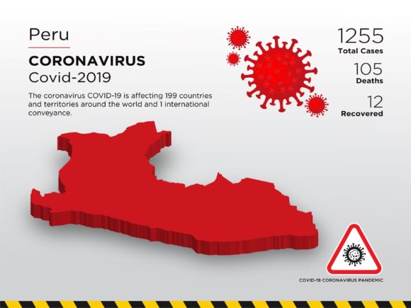 Peru Affected Country 3D Map for Pandemic Visuals