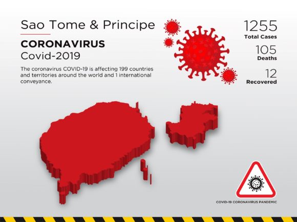 Sao Tome and Principe Affected Country 3D Map Infographics