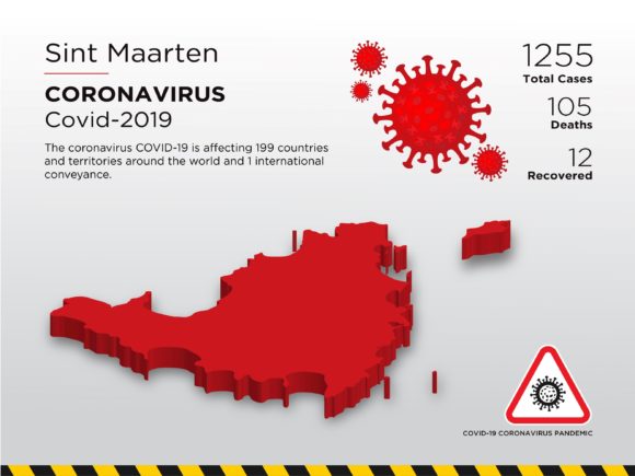 Sint Maarten Affected Country 3D Map Visuals