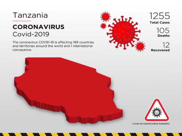 Tanzania Affected Country 3D Map Visual Impact