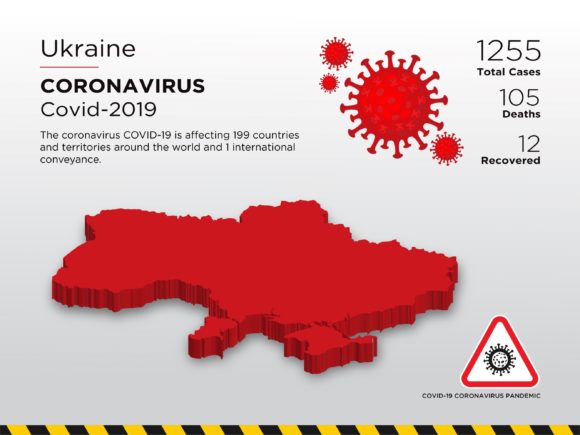 Ukraine Affected Country 3D Map for Pandemic Visuals